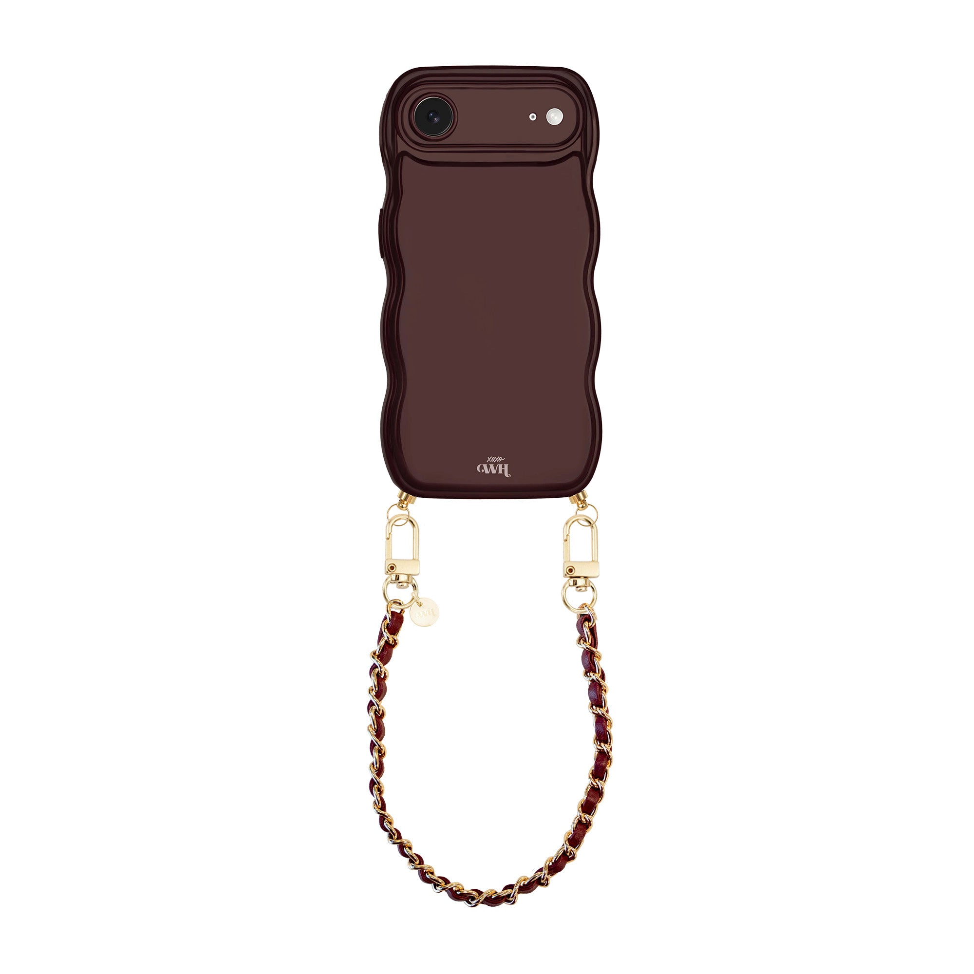 xoxo Wildhearts Glossy Wavy Cord Case Burgundy - Classic Chain Burgundy (short) - iPhone 17 Air