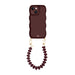 Glossy Wavy Cord Case Burgundy - Funky Hearts (Burgundy) - iPhone 15