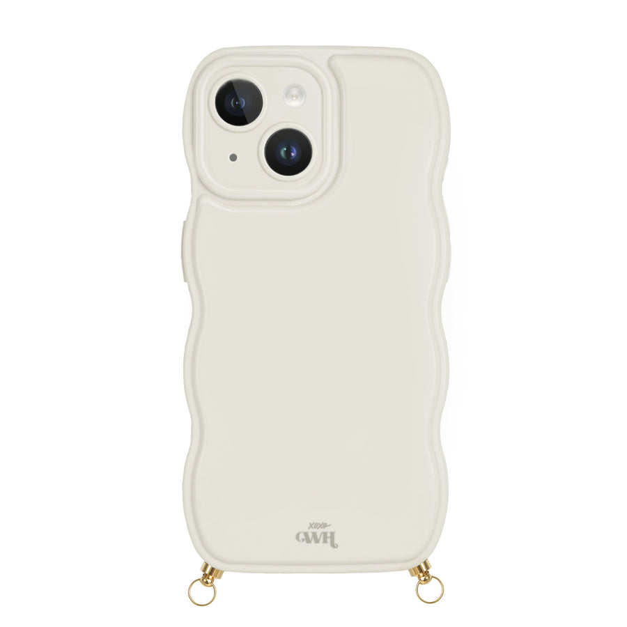 xoxo Wildhearts Glossy Wavy Cord Case Beige - iPhone 15 Plus