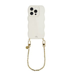 xoxo Wildhearts Glossy Wavy Cord Case Beige - Dreamy (short) - iPhone 16 Pro Max