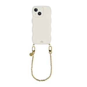 xoxo Wildhearts Glossy Wavy Cord Case Beige - Dreamy (short) - iPhone 15 Plus