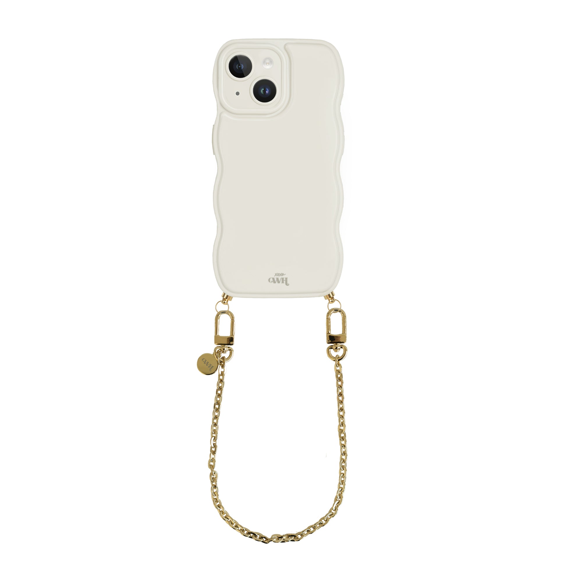 xoxo Wildhearts Glossy Wavy Cord Case Beige - Dreamy (short) - iPhone 15 Plus