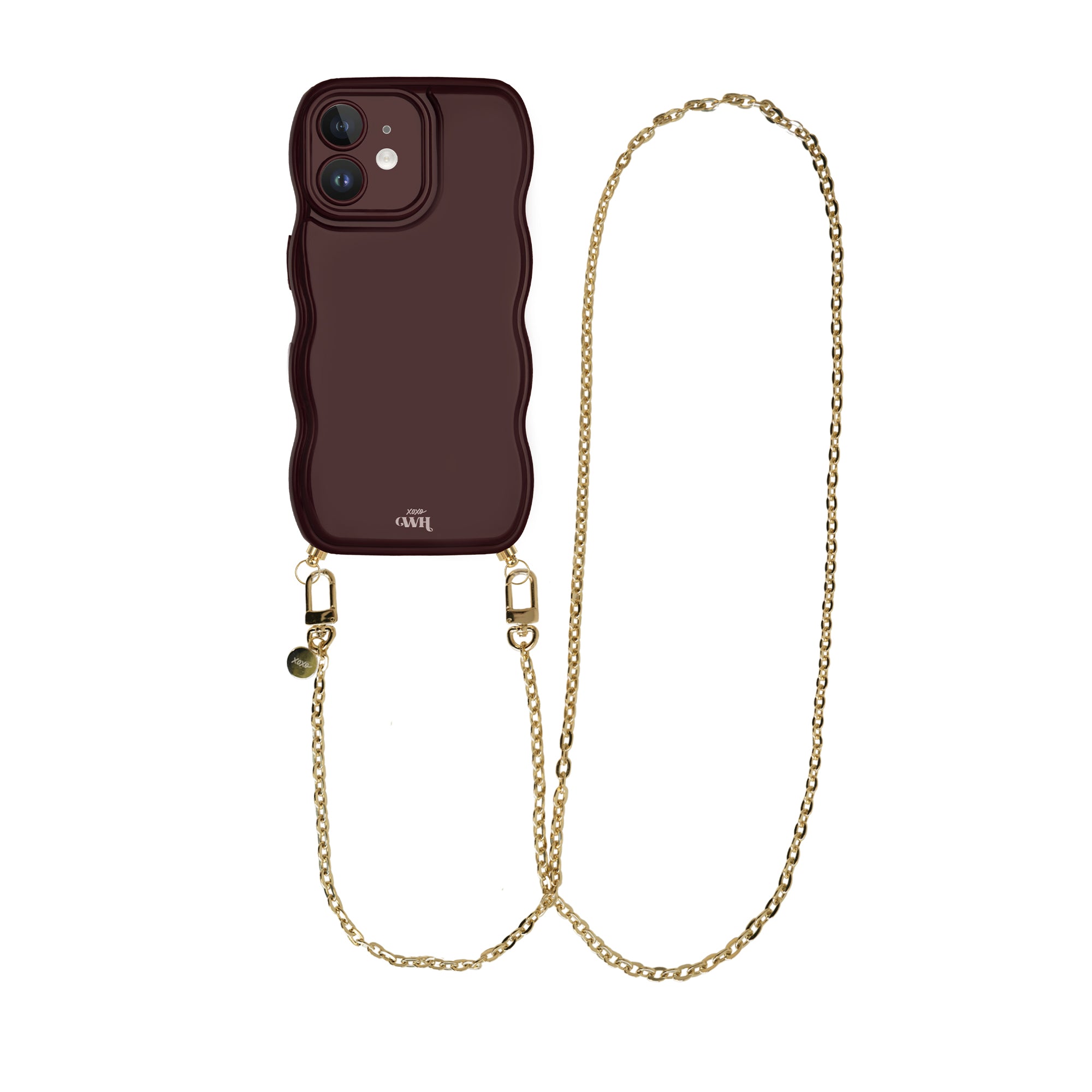 xoxo Wildhearts Glossy Wavy Cord Case Burgundy - Dreamy (long) - iPhone 12