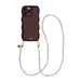 Glossy Wavy Cord Case Burgundy - Pearlfection (long) - iPhone 12 Pro