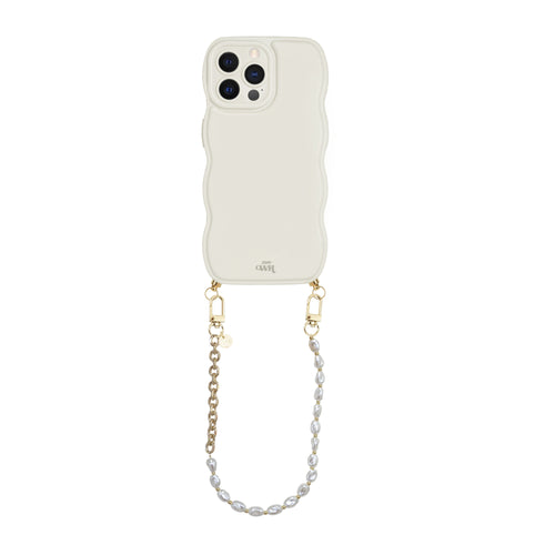 xoxo Wildhearts Glossy Wavy Cord Case Beige - Over The Moon (short) - iPhone 12 Pro Max