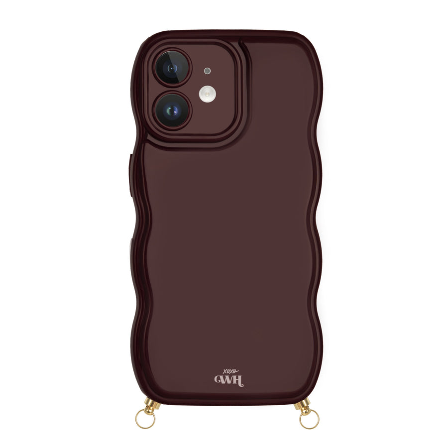 xoxo Wildhearts Glossy Wavy Cord Case Burgundy - iPhone 12