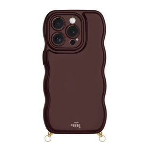 xoxo Wildhearts Glossy Wavy Cord Case Burgundy - iPhone 16 Pro Max