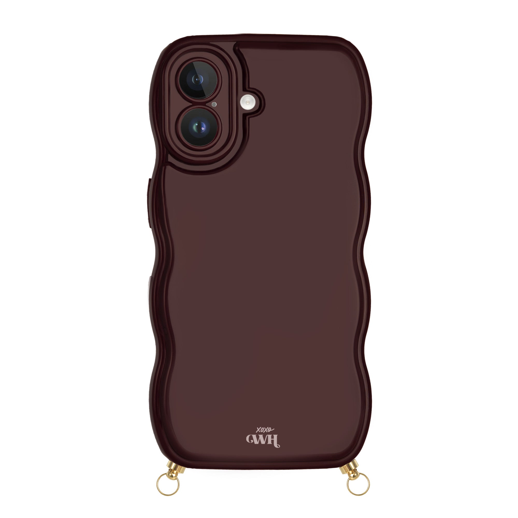 xoxo Wildhearts Glossy Wavy Cord Case Burgundy - iPhone 16 Plus