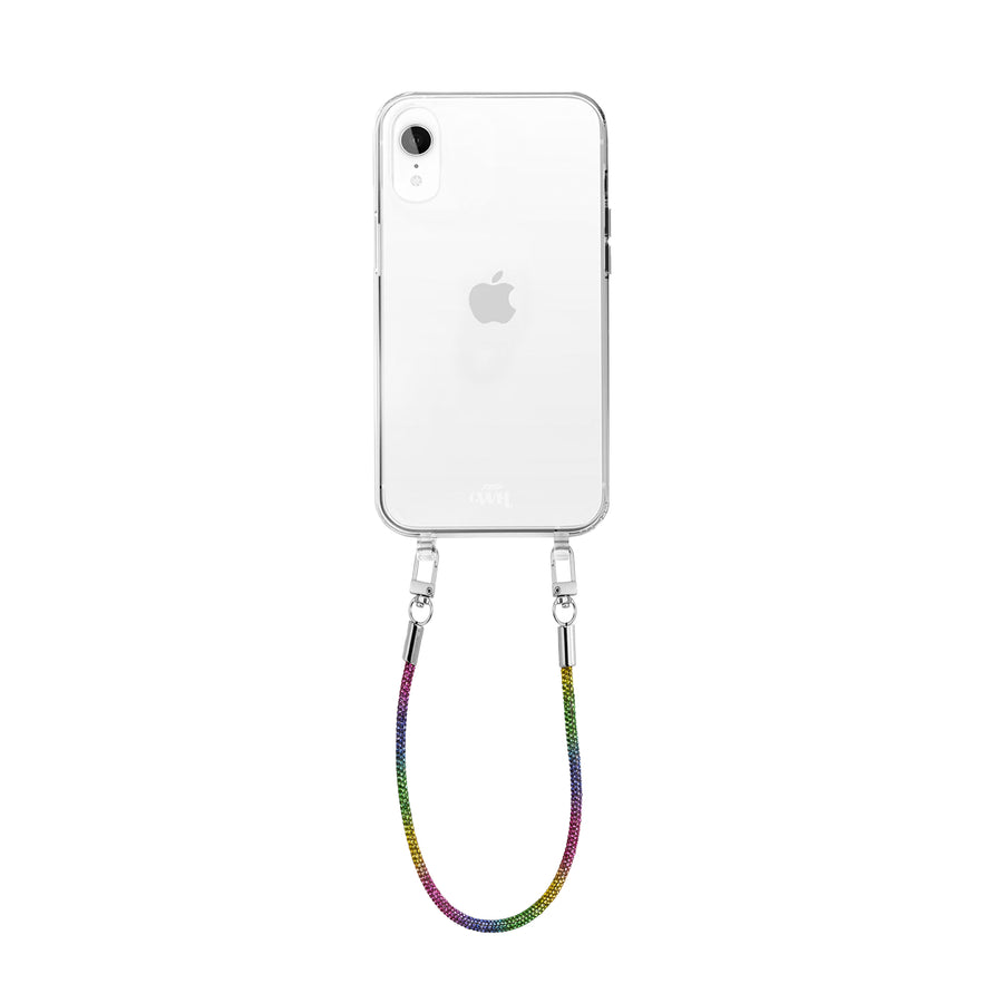 xoxo Wildhearts - iPhone XR - Rainbow Diamonds Transparant Cord Case