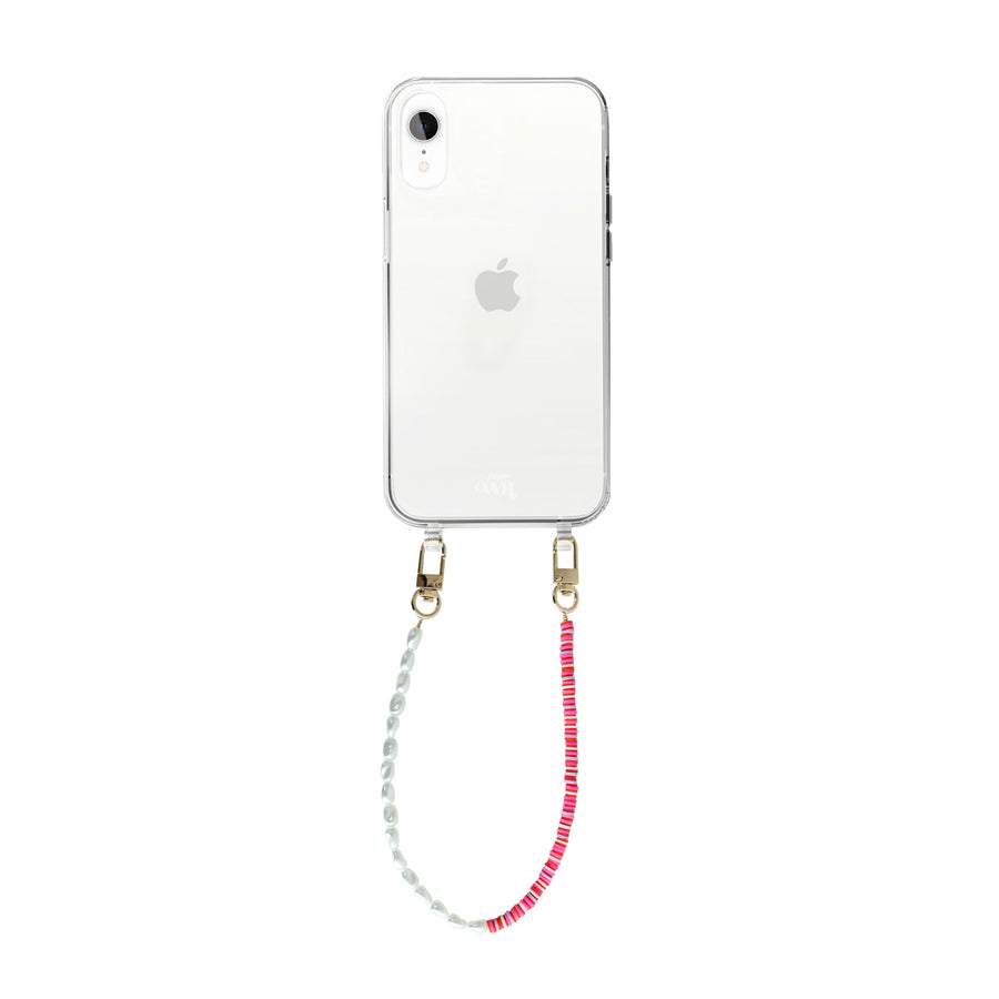 xoxo Wildhearts - iPhone XR - Island Girl Transparant Cord Case - Short Cord