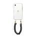 Marble Black Transparant Cord Case - Short Cord - iPhone XR