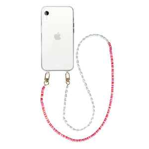 xoxo Wildhearts - iPhone XR - Island Girl Transparant Cord Case - Long Cord