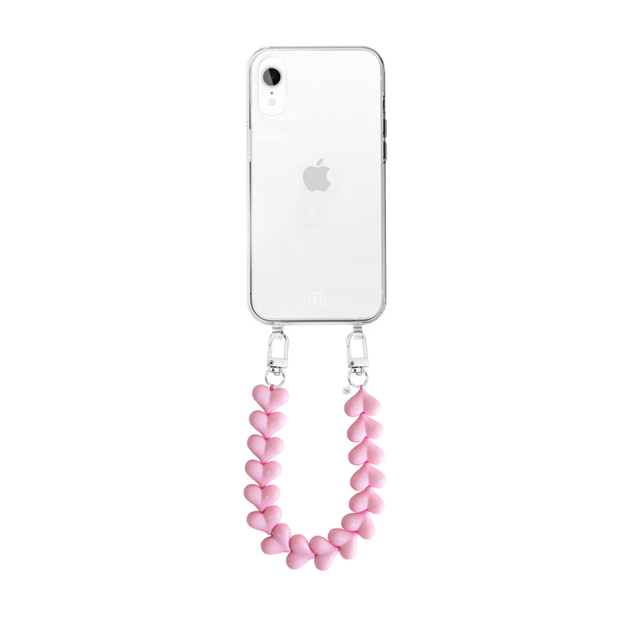 iPhone XR - Funky Hearts Transparant Cord Case