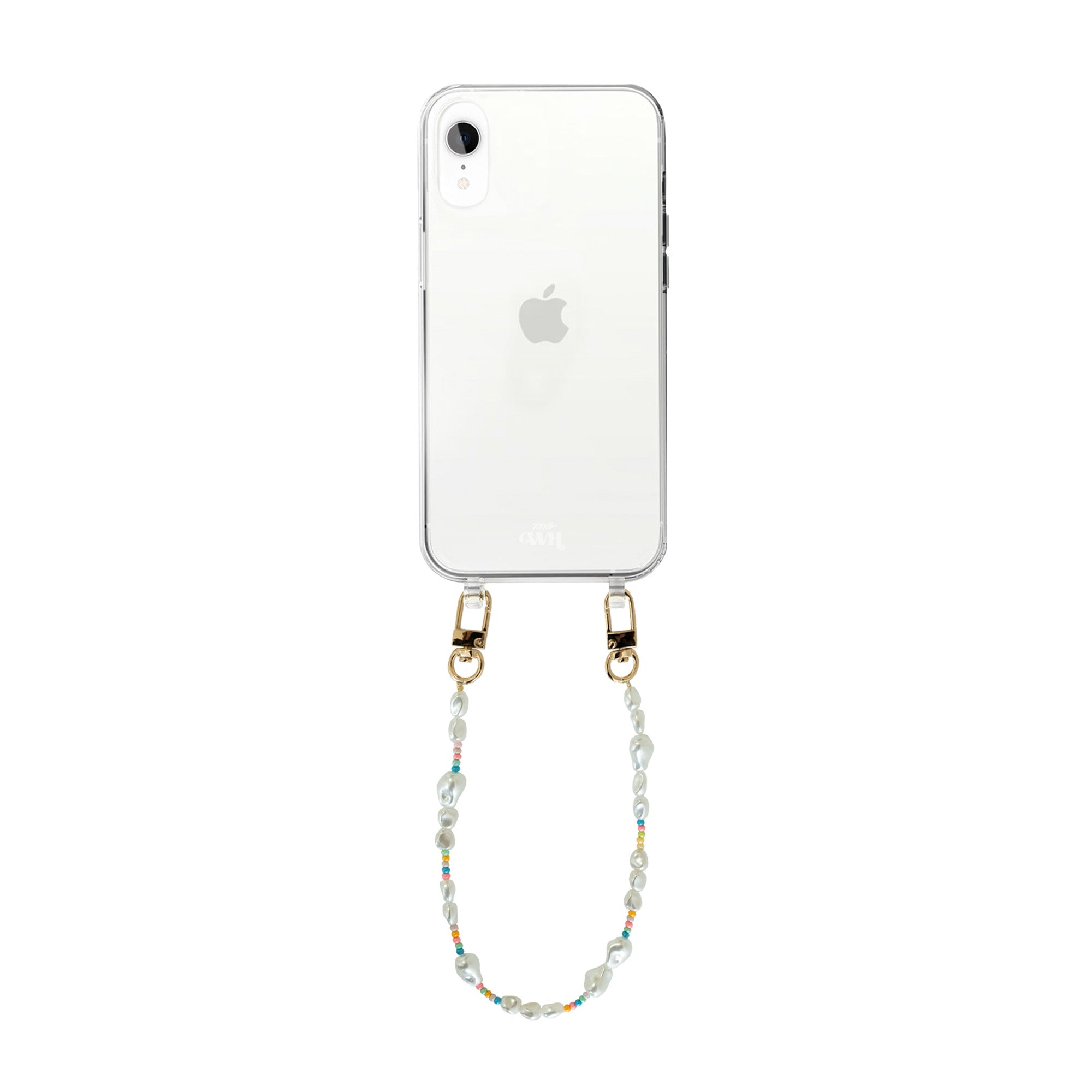 xoxo Wildhearts - iPhone XR - Beachy Vibes Transparant Cord Case - Short Cord