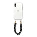 iPhone XS Max - Marble Black Transparant Cord Case - Short Cord