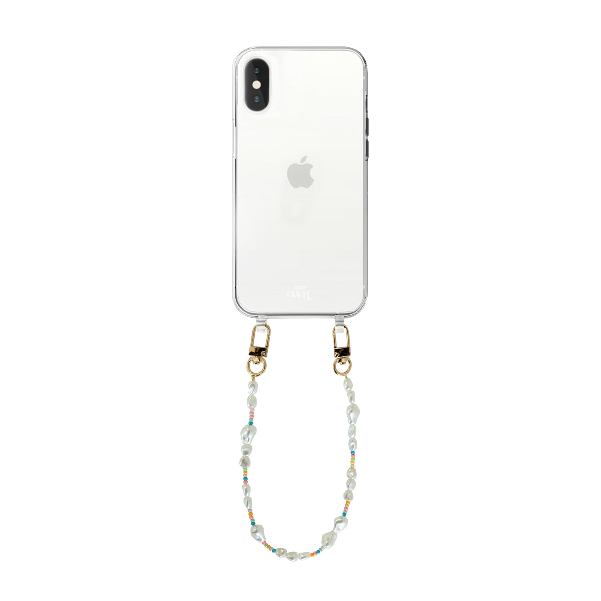 xoxo Wildhearts - iPhone XS Max - Beachy Vibes Transparant Cord Case - Short Cord