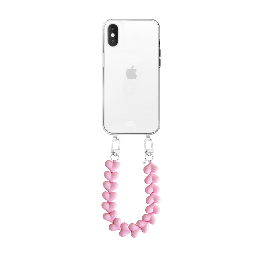iPhone X/XS - Funky Hearts Transparant Cord Case