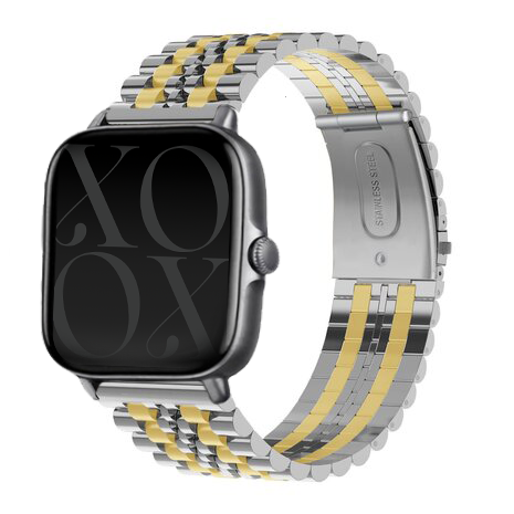 xoxo Wildhearts - Amazfit GTS 4 (Mini) stalen bandje (zilver/goud)