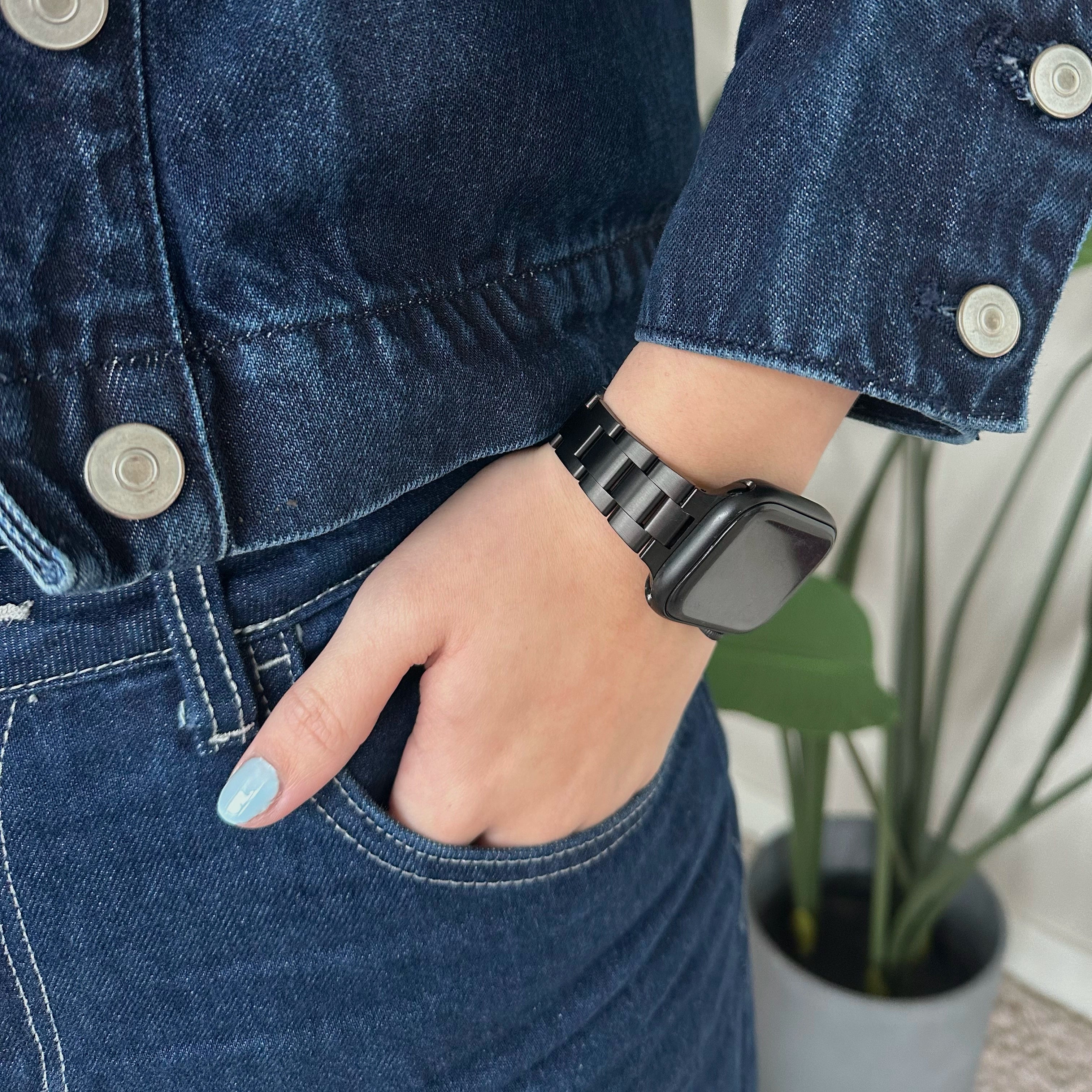 xoxo Wildhearts Apple Watch fijn stalen bandje (zwart) - 38/40/41/42mm
