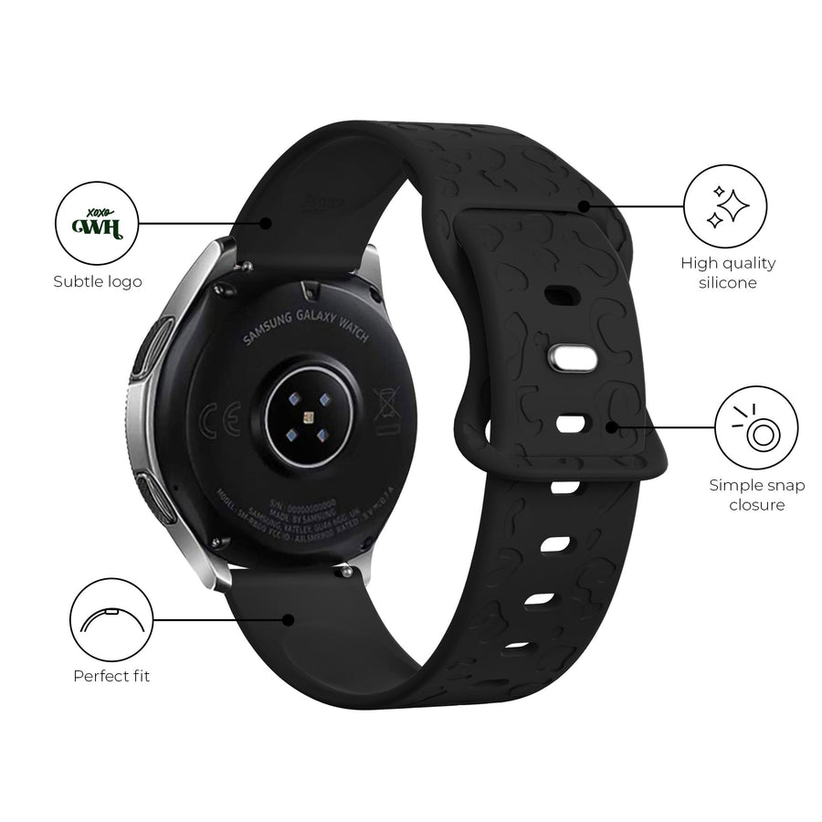 xoxo Wildhearts - Samsung Galaxy Watch 5 44mm siliconen bandje Leopard Print - black