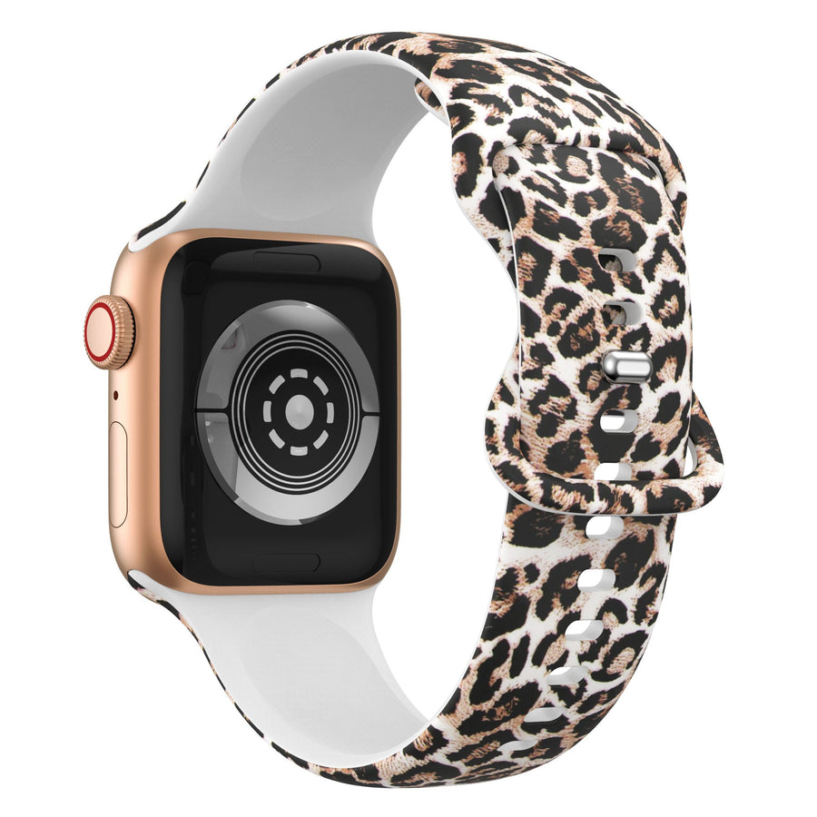 Apple Watch siliconen bandje Lucky Leopard