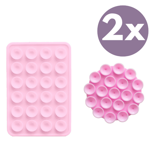 xoxo Wildhearts - xoxo Wildhearts telefoonsticker Bundel - 2x Stick On Me sticker - Selfiesticker TikTok - Zuignap telefoonhoes telefoon sticker - Sticky sticker - Octobuddy Popsocket - Telefoonhouder - Vierkant en rond - Roze