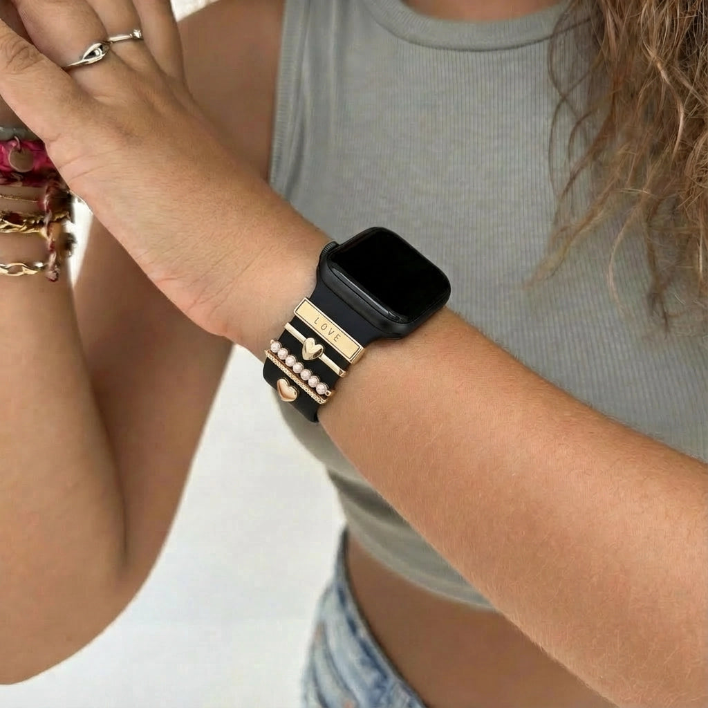 xoxo Wildhearts Watch Strap Charm - Hearts (gold)