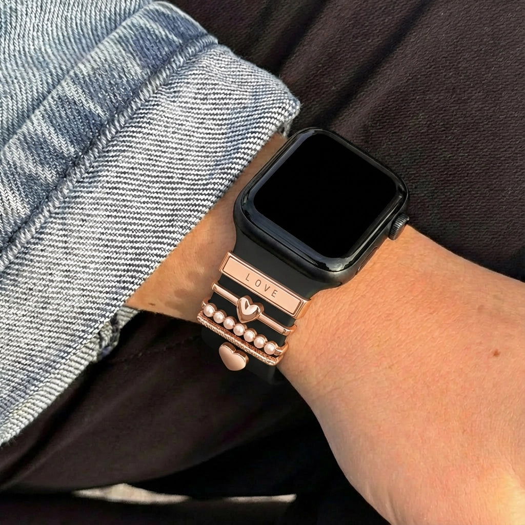 xoxo Wildhearts Watch Strap Charm - Hearts (rose gold)