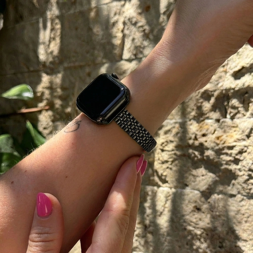 xoxo Wildhearts Apple Watch stalen bandje 'slim' (zwart) - 38/40/41/42mm