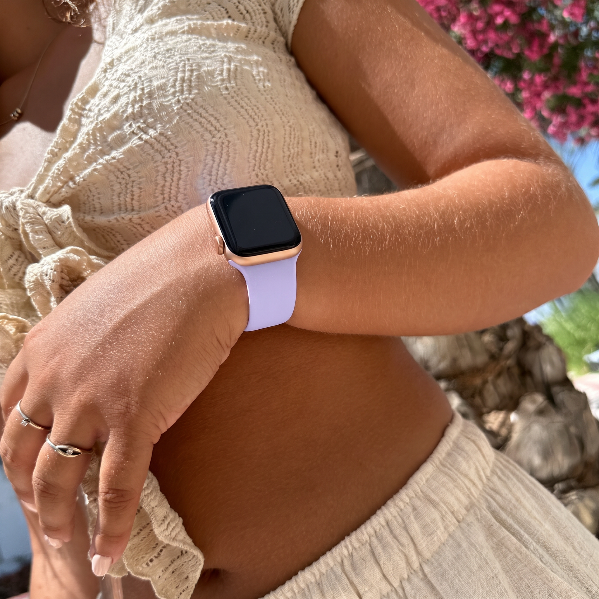 Bracelet silicone Apple Watch (violet clair) - 38/40/41/42mm