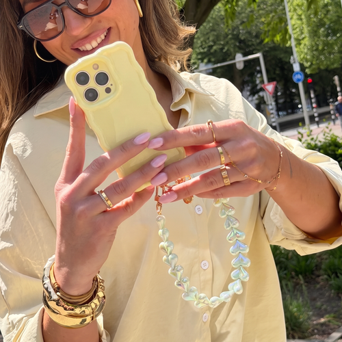 Glossy Wavy Case Buttercup - Funky Hearts Cord - iPhone 11