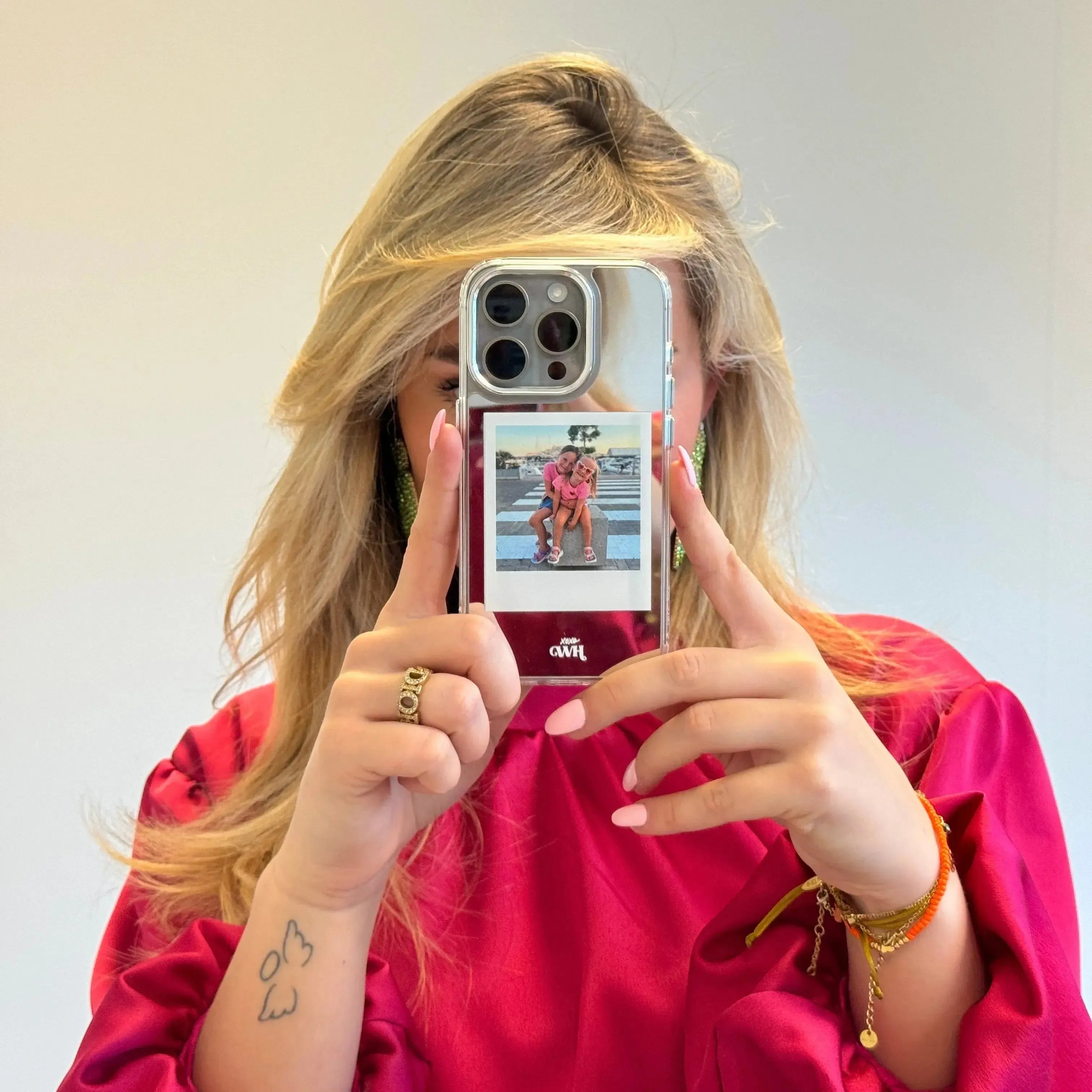 xoxo Wildhearts iPhone 17 Pro - Personalized Polaroids Mirror Case