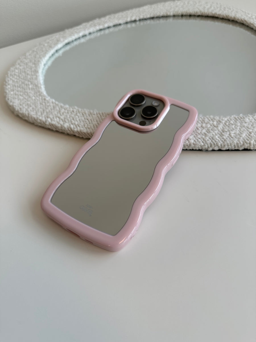 Wavy mirror case Pink - iPhone 15