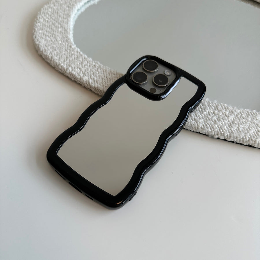xoxo Wildhearts - Wavy mirror case Black - iPhone 15