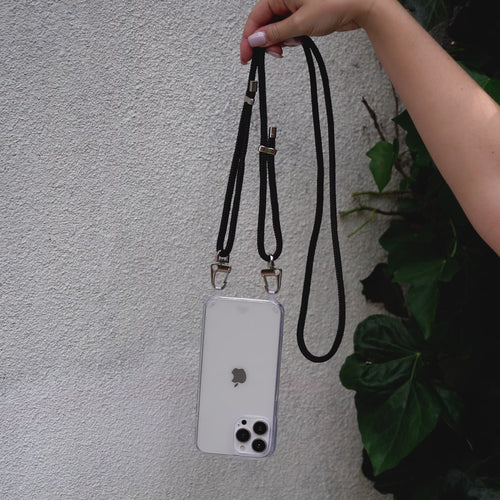 iPhone 13 mini - Black Cord Transparant Cord Case