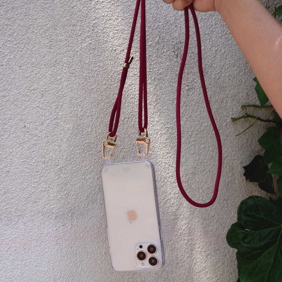 iPhone 15 Plus - Red Rules Transparant Cord Case
