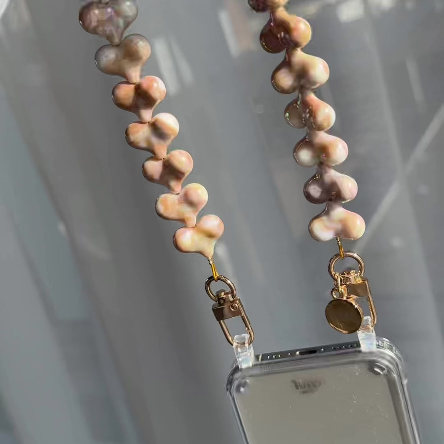 Funky Hearts Charm Cord (Champagne Pearl)