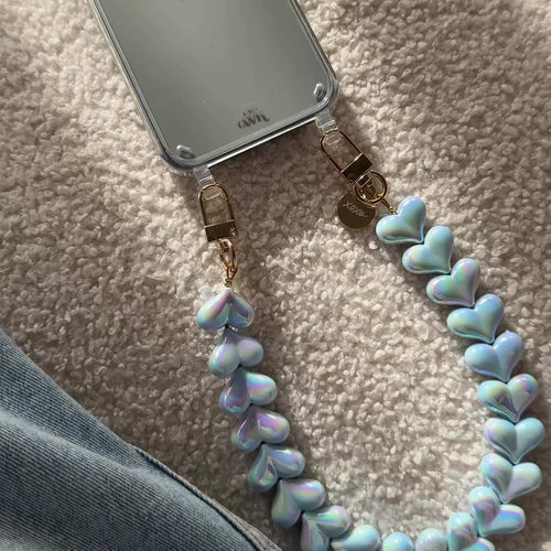 Funky Hearts Cord (blue metallic)