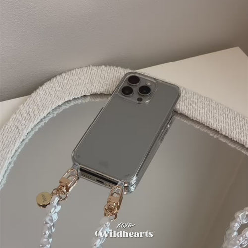 iPhone 17 Pro Max - Pearlfection Transparant Cord Case - Long cord