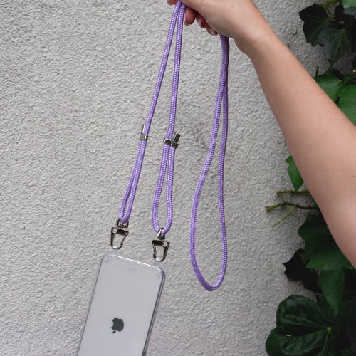 iPhone 13 Pro Max - Purple Cord Transparant Cord Case
