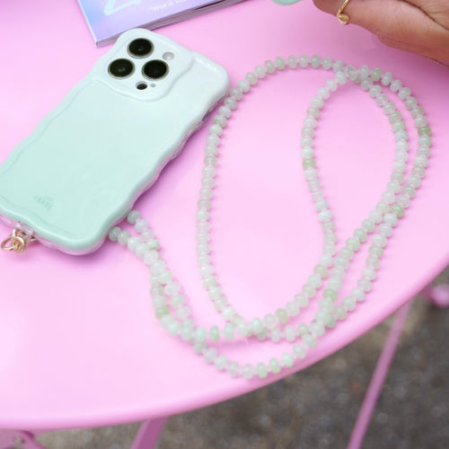 Glossy Wavy Case Sage Sorbet - Dusty Green Cord (long) - iPhone 12