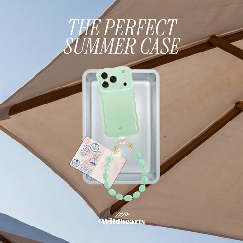 Glossy Wavy Case Sage Sorbet - Ocean Mint Cord (short) - iPhone 12