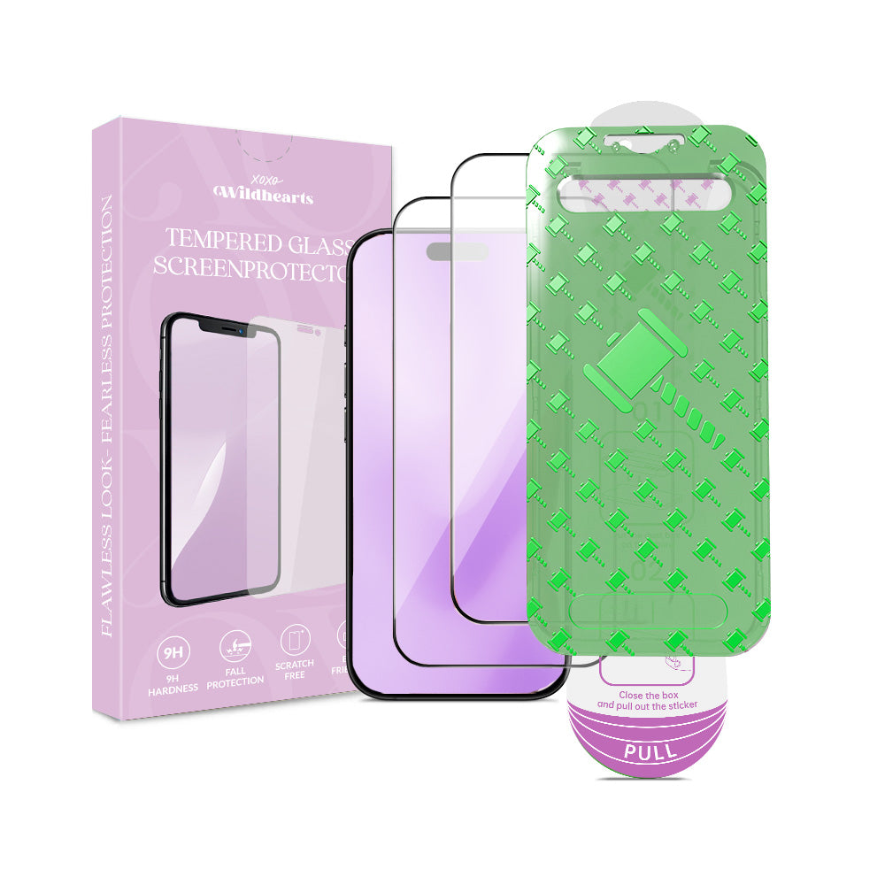 xoxo Wildhearts iPhone 16 Pro Max - Tempered Glass screenprotector with frame (2-Pack)