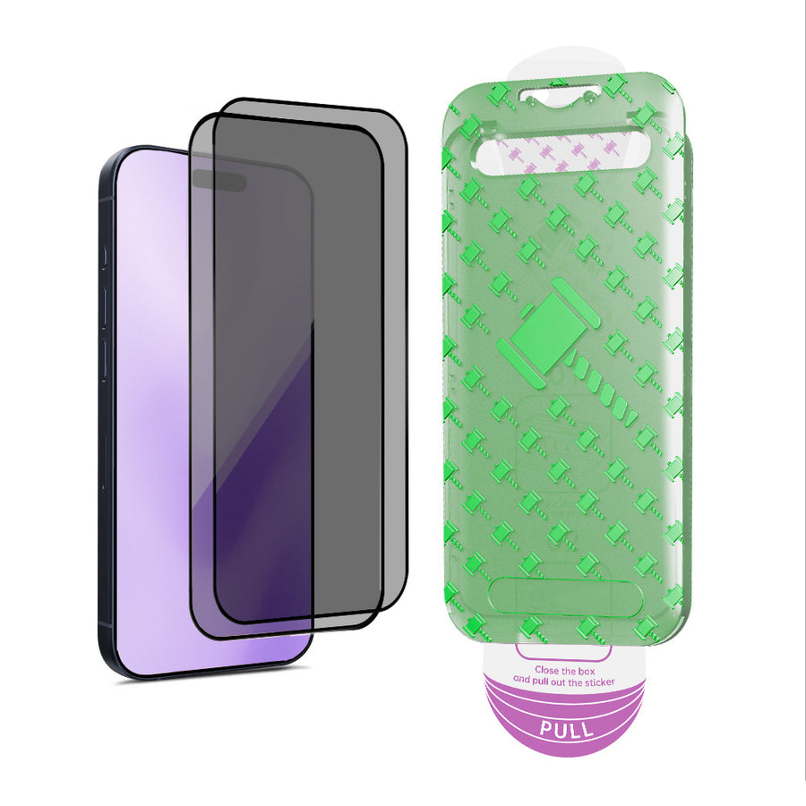 Tempered Glass Privacy screenprotector with frame (2-Pack)