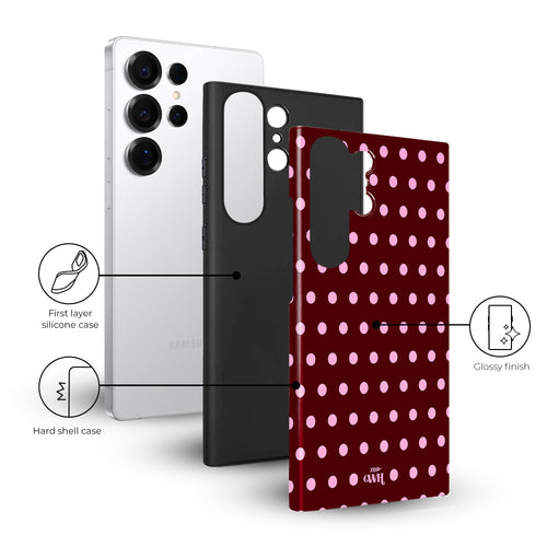xoxo Wildhearts Polka Dots (Burgundy) - Samsung Galaxy S24 Ultra
