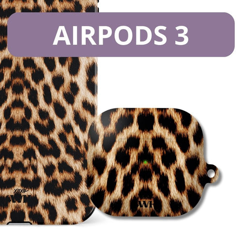 xoxo Wildhearts - xoxo Wildhearts telefoonhoesje geschikt voor iPhone 12 Pro Max met AirPods 3 hoesje - set - Wild Thing - Double Layer - Telefoonhoesje met dubbele beschermlaag - Panterprint - Tijger - Panter - Tijgerprint hoesje