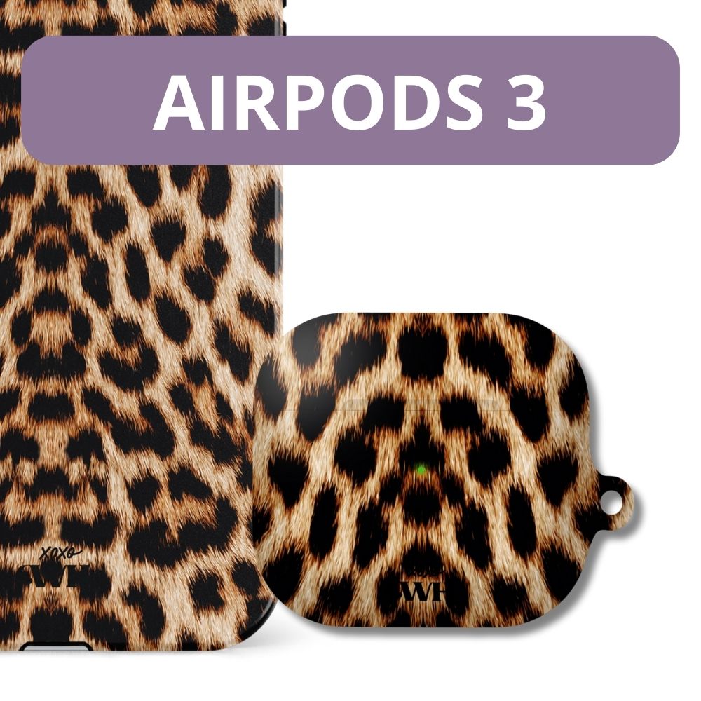 xoxo Wildhearts - xoxo Wildhearts telefoonhoesje geschikt voor iPhone 12 Pro Max met AirPods 3 hoesje - set - Wild Thing - Double Layer - Telefoonhoesje met dubbele beschermlaag - Panterprint - Tijger - Panter - Tijgerprint hoesje