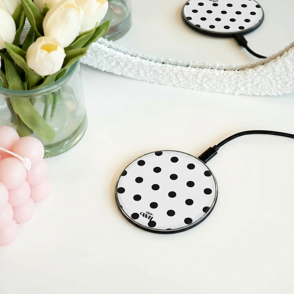 xoxo Wildhearts Wireless Charger - Polka Dots (White)
