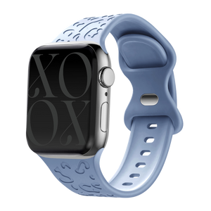 xoxo Wildhearts - Apple Watch siliconen bandje Leopard Print - light blue - 38/40/41/42mm