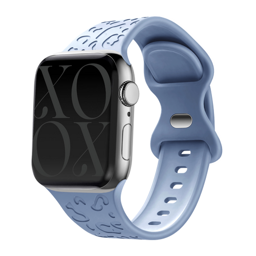 xoxo Wildhearts - Apple Watch siliconen bandje Leopard Print - light blue - 38/40/41/42mm